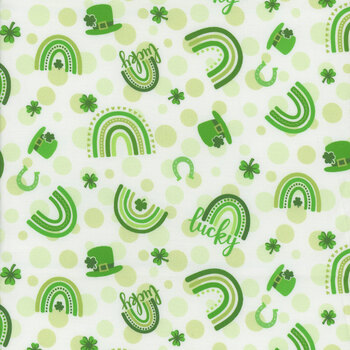 Lucky 10521-10 Green by Patrick Lose for Northcott Fabrics, Image