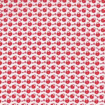 Sweet Love 10513-10 Red On White by Patrick Lose for Northcott Fabrics, Image