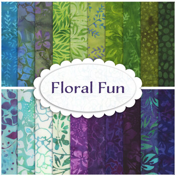 Floral Fun  20 FQ Set by Kathy Engle for Island Batik, Image