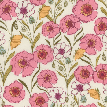 Meadow Walk A-1337-L Cream by Alexandra Bordallo for Andover Fabrics, Image