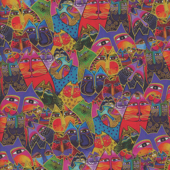 Fantasticats Y4342-55M Multi Metallic by Laurel Burch for Clothworks, Image