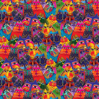 Fantasticats Y4342-55M Multi Metallic by Laurel Burch for Clothworks