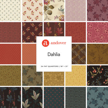 Dahlia  24 FQ Set by Edyta Sitar for Andover Fabrics, Image