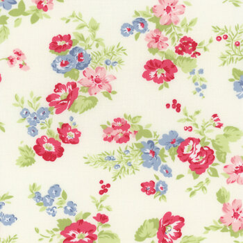 Hollyhocks & Roses 3050-11 Jasmine by Bunny Hill Designs for Moda Fabrics, Image