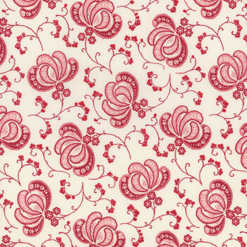 Hollyhocks & Roses 3051-12 Jasmine Rose by Bunny Hill Designs for Moda Fabrics, Image