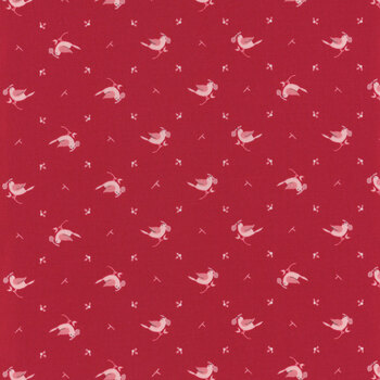 Hollyhocks & Roses 3053-15 Geranium Red by Bunny Hill Designs for Moda Fabrics