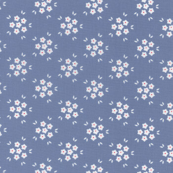 Hollyhocks & Roses 3055-15 Bluebell by Bunny Hill Designs for Moda Fabrics, Image