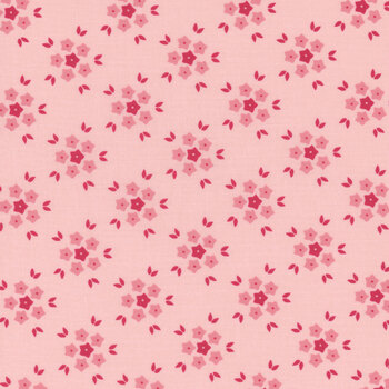 Hollyhocks & Roses 3055-18 Hollyhock Pink by Bunny Hill Designs for Moda Fabrics, Image