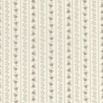 Hollyhocks & Roses 3056-18 Linen by Bunny Hill Designs for Moda Fabrics, Image