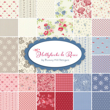 Hollyhocks & Roses  31 FQ Set by Bunny Hill Designs for Moda Fabrics, Image