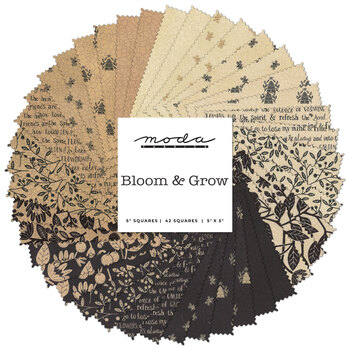 Bloom & Grow  Charm Pack by Kathy Schmitz for Moda Fabrics - RESERVE, Image