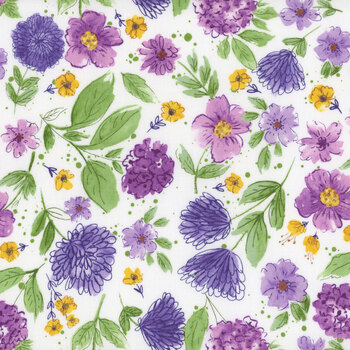 Plum Petals C15641-CLOUD by Diane Labombarbe for Riley Blake Designs, Image