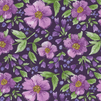 Plum Petals C15640-PURPLE by Diane Labombarbe for Riley Blake Designs, Image