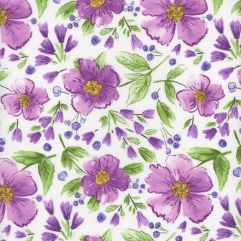 Plum Petals C15640-CLOUD by Diane Labombarbe for Riley Blake Designs, Image