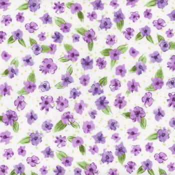 Plum Petals C15642-CLOUD by Diane Labombarbe for Riley Blake Designs, Image