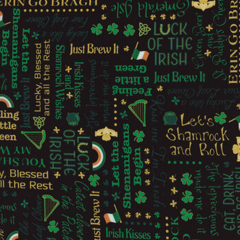 St. Paddy's Cheer 30823-J Black by QT Fabrics, Image