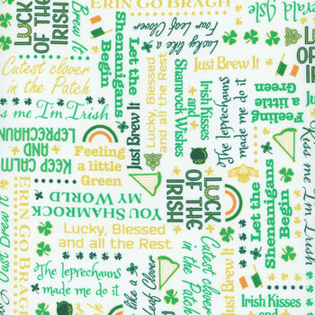 St. Paddy's Cheer 30823-Z White by QT Fabrics, Image