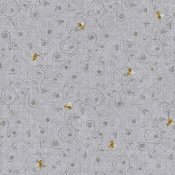 Sweet Bees 1772-90 Gray by Barb Tourtillotte for Henry Glass Fabrics, Image