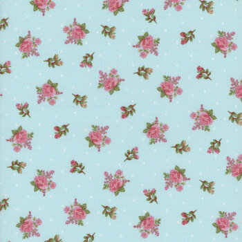 My Victorian Garden 3412-17 Lt. Blue by Mary Jane Carey for Henry Glass Fabrics, Image