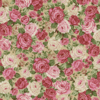 My Victorian Garden 3413-44 Cream by Mary Jane Carey for Henry Glass Fabrics, Image