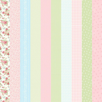 My Victorian Garden 3418-12 Multi Pastel by Mary Jane Carey for Henry Glass Fabrics, Image