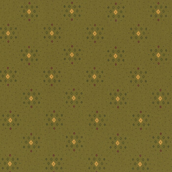 Scrap Basket Favorites 1514-66 Green by Kim Diehl for Henry Glass Fabrics, Image