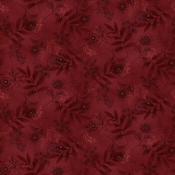 Flossie's Flowers 3369-88 Red by Janet Rae Nesbitt for Henry Glass Fabrics, Image