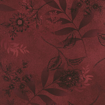 Flossie's Flowers 3369-88 Red by Janet Rae Nesbitt for Henry Glass Fabrics, Image