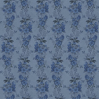 Flossie's Flowers 3370-77 Blue by Janet Rae Nesbitt for Henry Glass Fabrics, Image