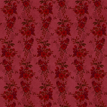 Flossie's Flowers 3370-88 Red by Janet Rae Nesbitt for Henry Glass Fabrics, Image