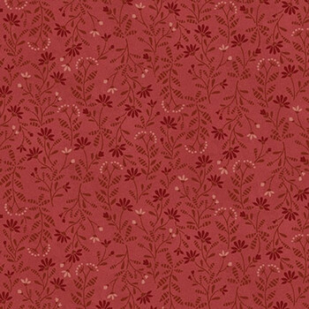 Flossie's Flowers 3371-88 Red by Janet Rae Nesbitt for Henry Glass Fabrics, Image