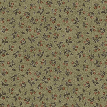 Flossie's Flowers 3372-66 Green by Janet Rae Nesbitt for Henry Glass Fabrics, Image