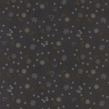 Flossie's Flowers 3376-96 Charcoal by Janet Rae Nesbitt for Henry Glass Fabrics, Image