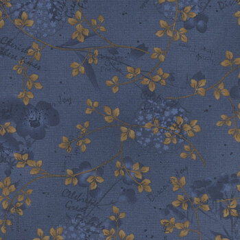 Flossie's Flowers 3377-77 Blue by Janet Rae Nesbitt for Henry Glass Fabrics, Image