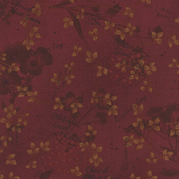 Flossie's Flowers 3377-88 Red by Janet Rae Nesbitt for Henry Glass Fabrics, Image