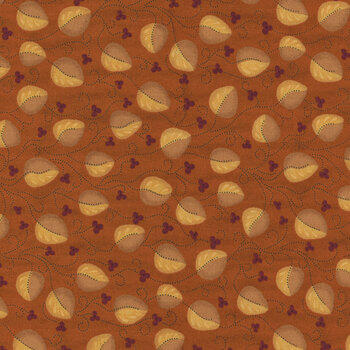 Wit & Wisdom 1417-30 Meandering Leaves Orange by Kim Diehl for Henry Glass Fabrics REM, Image