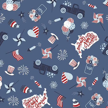 Stars and Stripes Forever C15710-BLUE by Lori Whitlock for Riley Blake Designs, Image