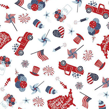 Stars and Stripes Forever C15710-WHITE by Lori Whitlock for Riley Blake Designs, Image