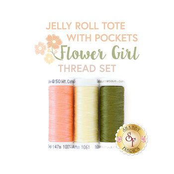  Jelly Roll Tote with Pockets - Flower Girl - 3pc Thread Set, Image