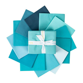 Confetti Cottons  12 FQ Set - Aqua by Riley Blake Designs, Image