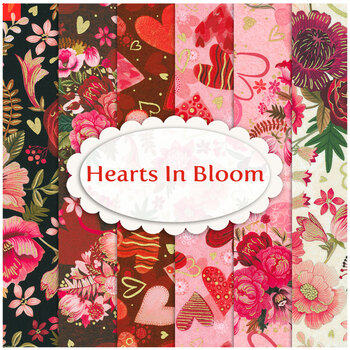 Hearts In Bloom  6 FQ Set by Victoria Nelson for Robert Kaufman Fabrics, Image