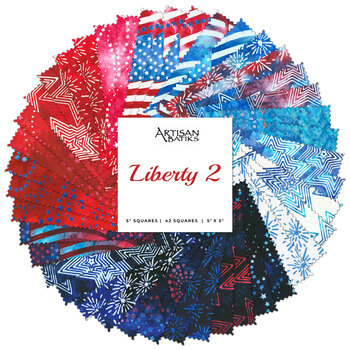 Liberty 2 - Artisan Batiks  Charm Square by Robert Kaufman Fabrics, Image