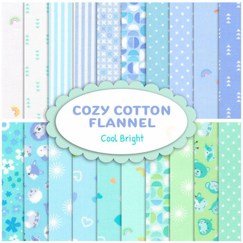 Cozy Cotton Flannel  20 FQ Set - Cool Bright by Robert Kaufman Fabrics, Image