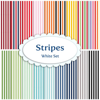 Stripes  18 FQ Set - White Set by Riley Blake Designs, Image