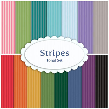 Stripes  15 FQ Set - Tonal Set by Riley Blake Designs, Image