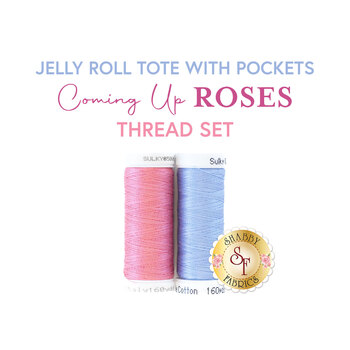  Jelly Roll Tote with Pockets - Coming Up Roses - 2pc Thread Set, Image