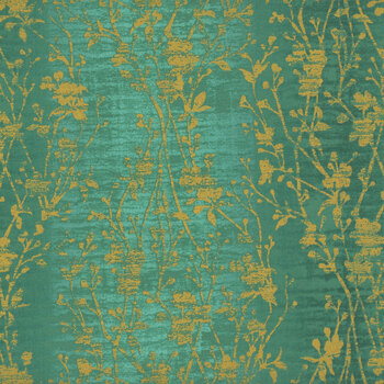 Shiny Objects Velvety Vines 3022-001 Turquoise Metallic by RJR Fabrics