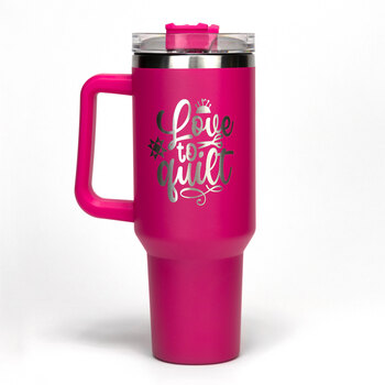 Love to Quilt Pink Stainless Steel Tumbler 40oz, Image