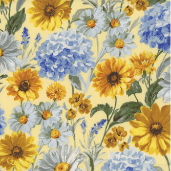 Bees & Blooms 89282-554 Yellow by Danhui Nai for Wilmington Prints, Image