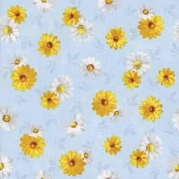 Bees & Blooms 89284-451 Blue by Danhui Nai for Wilmington Prints, Image